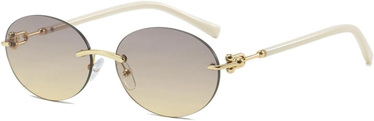 

Солнцезащитные очки Willochra в стиле ретро, ​​овальные, женские и мужские, без оправы, в стиле 90-х, маленькие, круглые, в металлической оправе, с защитой от УФ-излучения UV400, C3