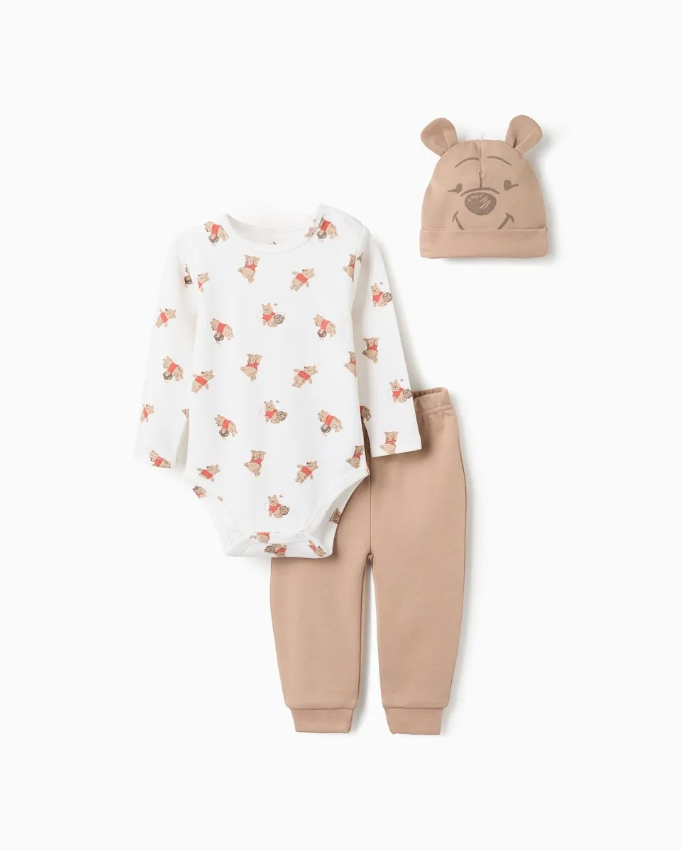 

Детский комплект с изображением Винни-Пуха с ушками Zippy, бежевый