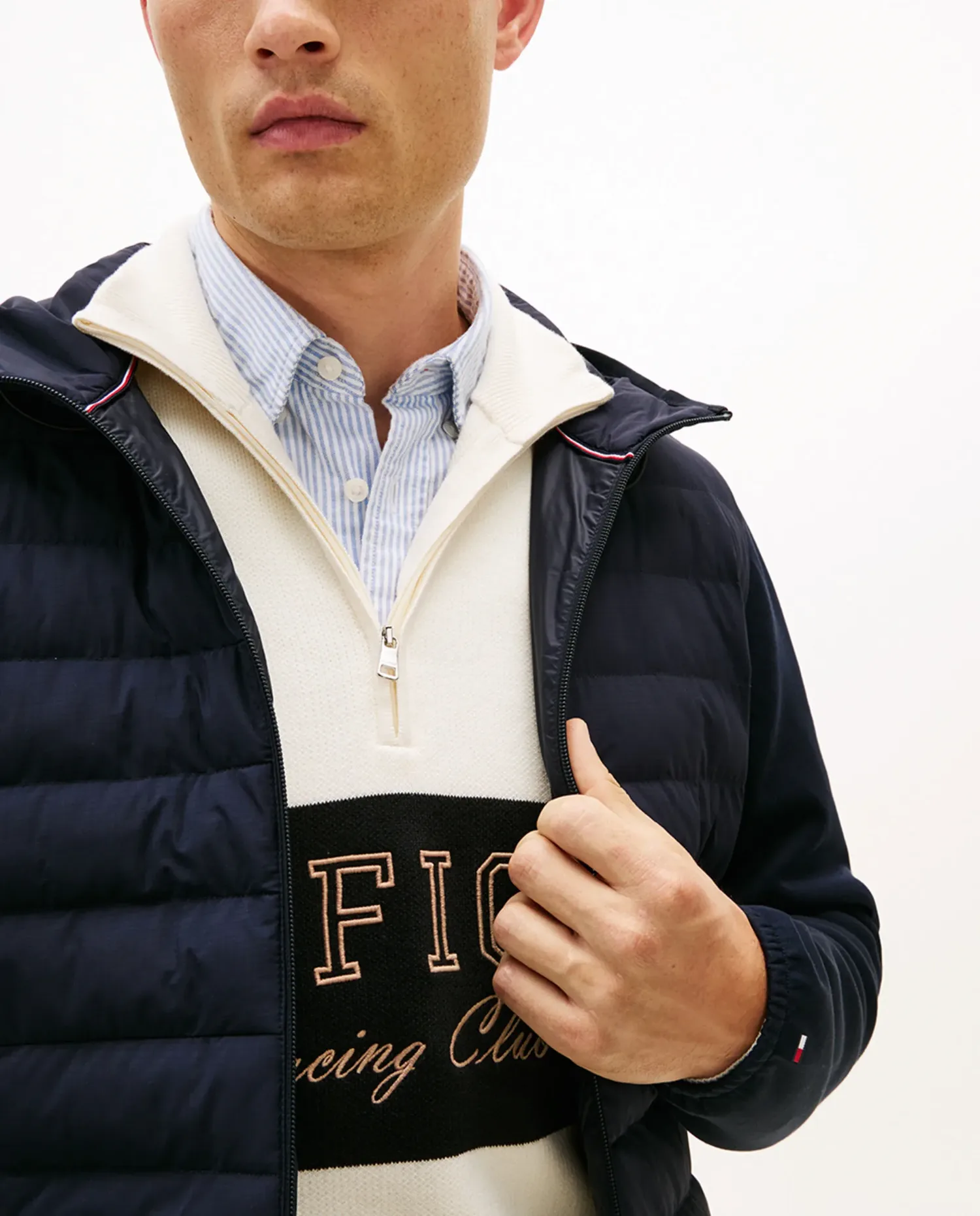 Гибридная мужская куртка на молнии Tommy Hilfiger, светло-голубой — фото 3