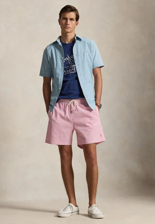 Плавки-Шорты traveler classic, длина 5,75 дюймов Polo Ralph Lauren, Resort Rose Gingham — фото 2