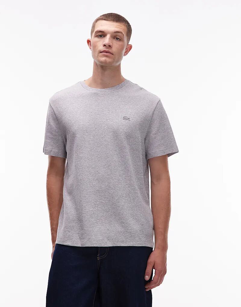 

Футболка Lacoste вафельного цвета для дома серого цвета