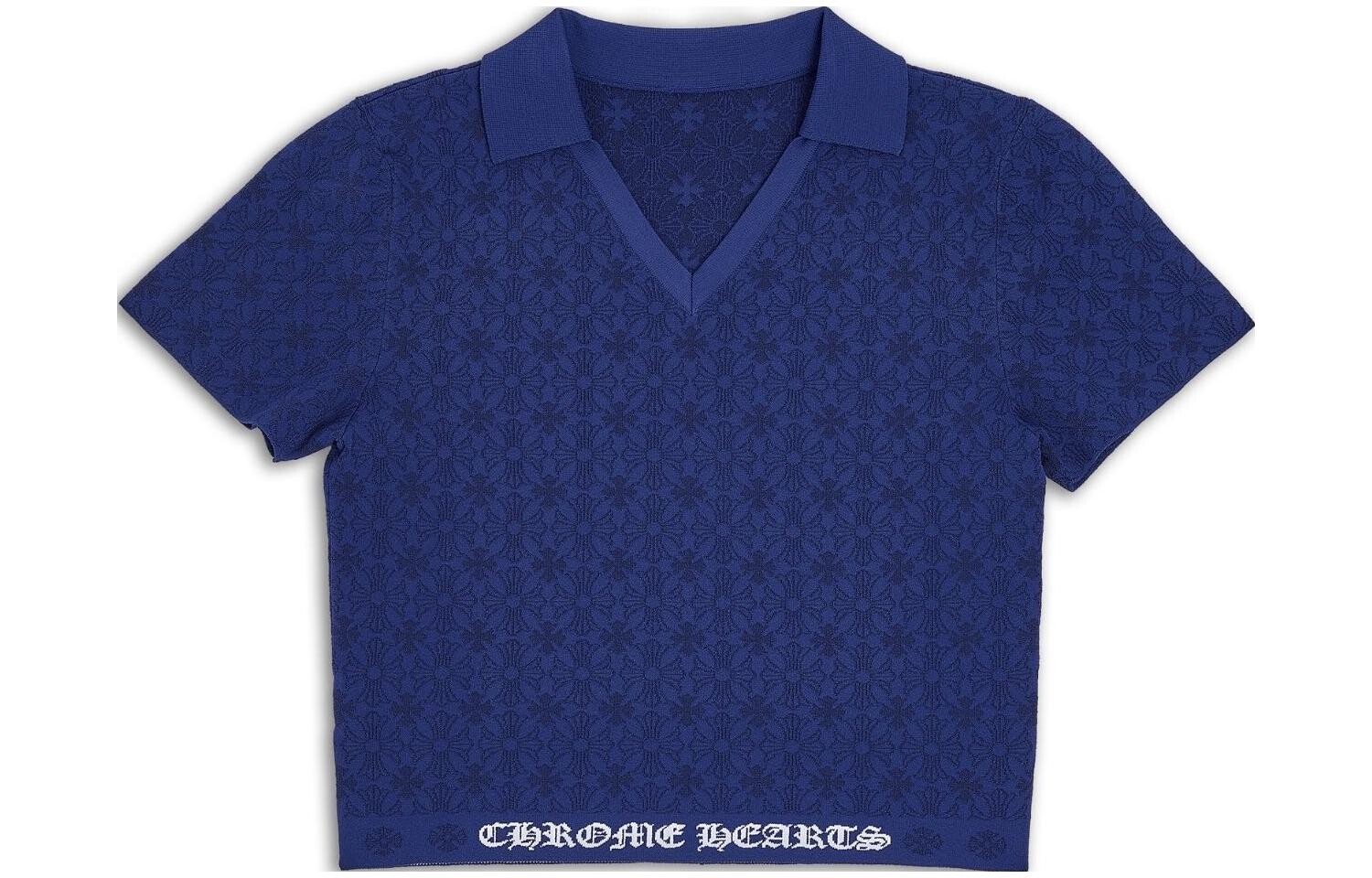 

Рубашка поло женская синяя Chrome Hearts, синий