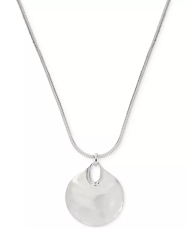 

Ожерелье с кулоном в виде кованого диска серебристого тона Robert Lee Morris Soho, silver