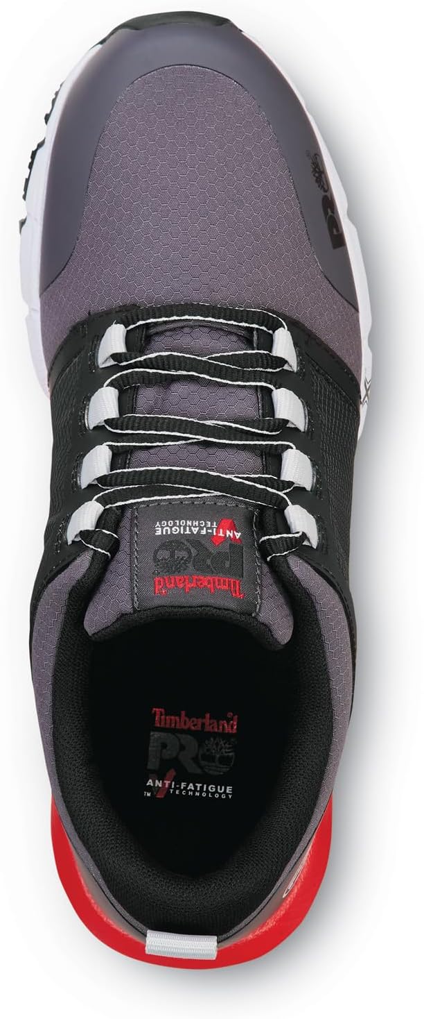 Timberland PRO Radius, мужские, с мягким мыском, EH, противоскользящая подошва MaxTrax, спортивные рабочие ботинки, Asphalt/True Red — фото 4