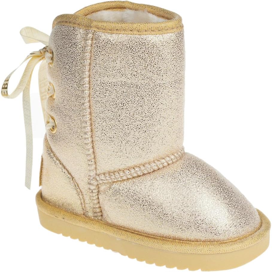 

Детские зимние сапожки bebe для девочек, удобные и уютные модные ботильоны - теплые сапожки для девочек (малыши/маленькие дети/старшие дети), Light Gold - Toddler