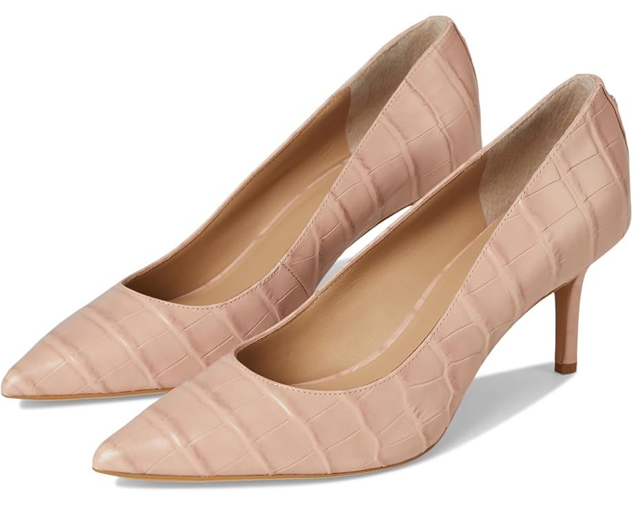 Туфли Lauren Ralph Lauren Lanette Crocodile Embossed Leather Pumps, цвет Sunrise Blush