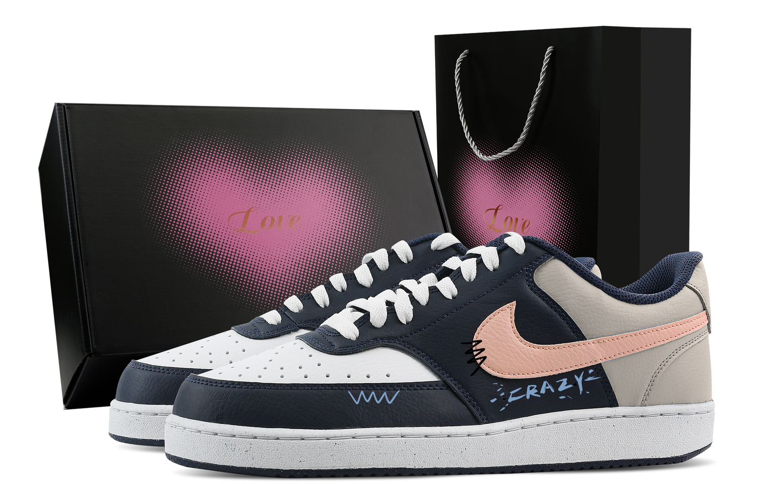 

Nike Кроссовки low top тренировочные Court Vision Gray Dreamy Heart Box мужские blue gray