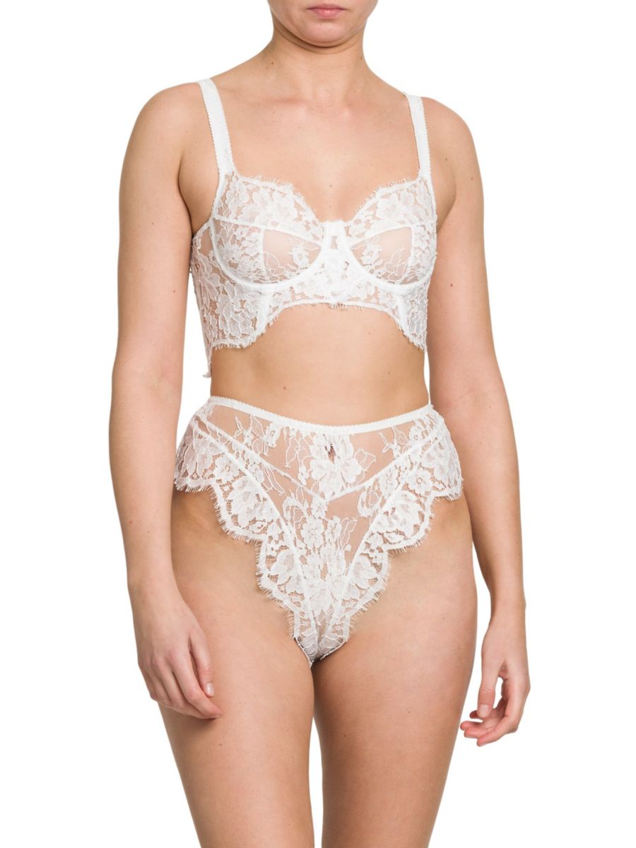 

Кружевной удлиненный бюстгальтер Dolce&Gabbana, цвет Bianco Ottico