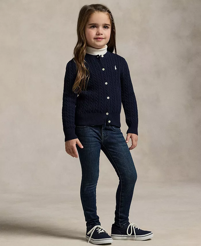 Джинсовые леггинсы для девочек Toddler и Little Girls Aubrie Polo Ralph Lauren, синий — фото 2