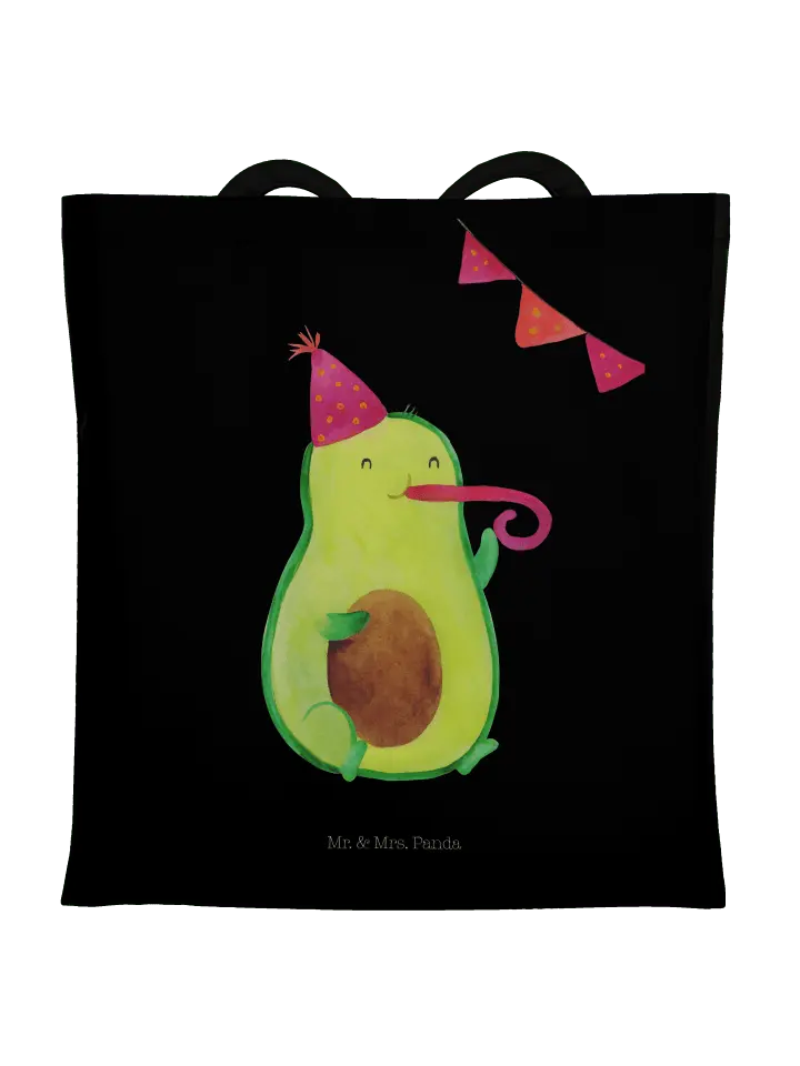 

Сумка для переноски Mr & Mrs Panda Avocado Party Zeit ohne Spruch, черный