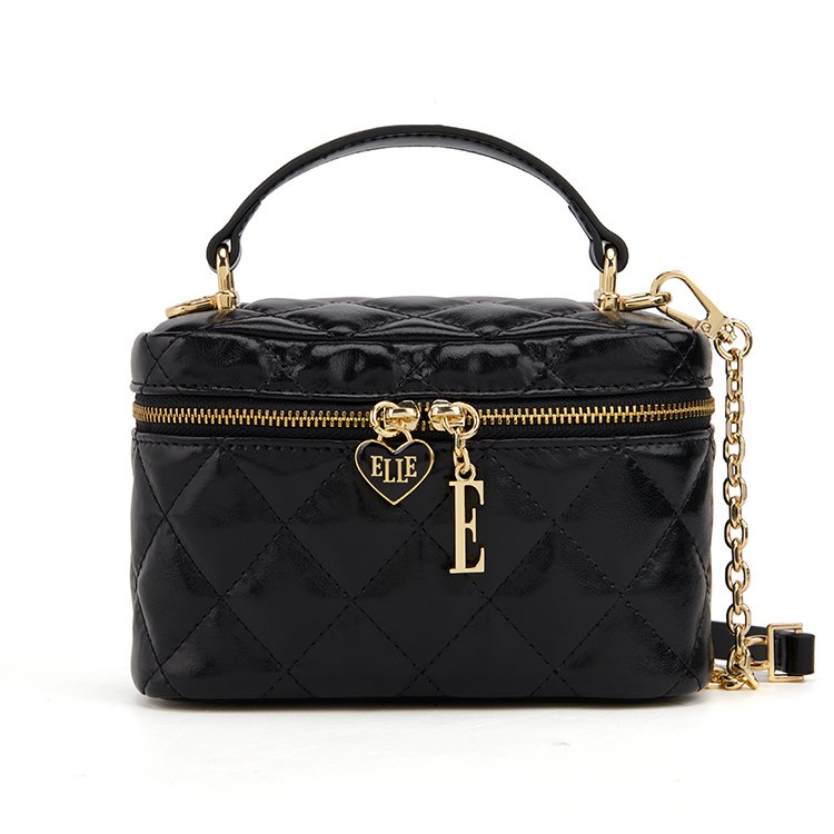 

ELLE Сумка женская маленькая из коровьей кожи коричневая/black