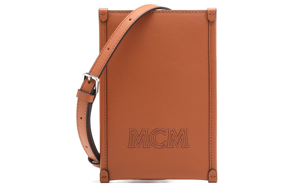 

MCM Одноплечевая поясная сумка-кошелек из телячьей кожи унисекс коньячного бренди Aren