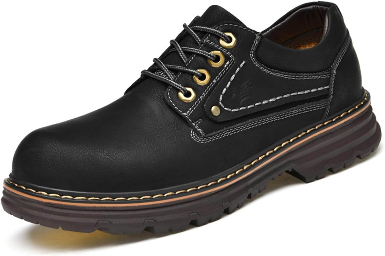 

Мужские кожаные туфли-оксфорды с закругленным носком в ретро стиле, модные, удобные, на шнуровке, с рифленой подошвой, противоскользящие, для деловых встреч, свадеб и официальных мероприятий Nxnbhsl, черный