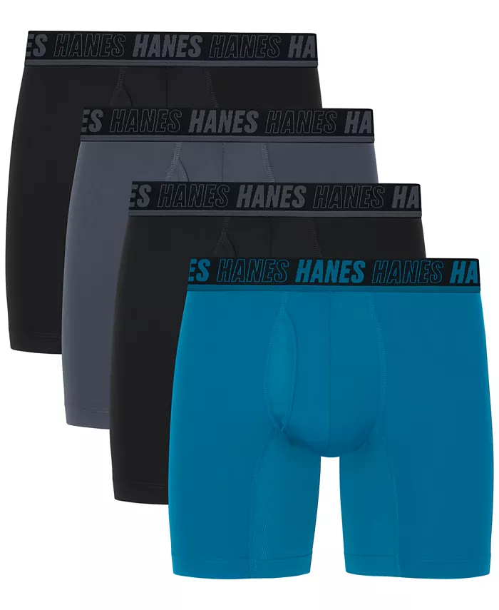 

Мужские боксеры Ultimate MOVES с логотипом, 4 шт Hanes, мультиколор