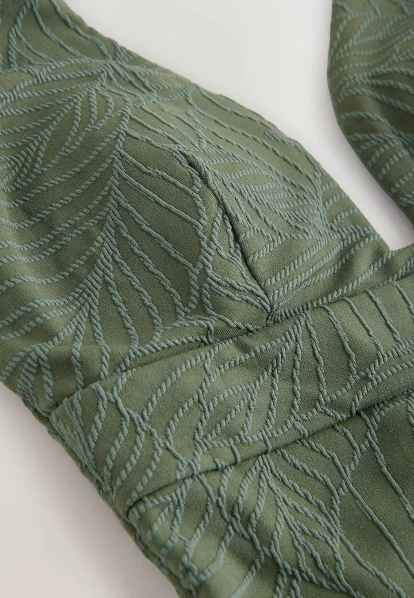Купальник с глубоким вырезом для утягивания живота Next, Khaki Green Leaf Textured — фото 3