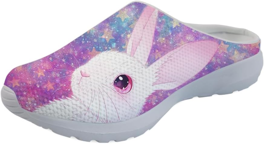 

Садовые сабо Forchrinse с милым принтом лапок собак, нескользящие обувь для шеф-поваров, медсестер и врачей, сандалии для мужчин и женщин, Rabbit