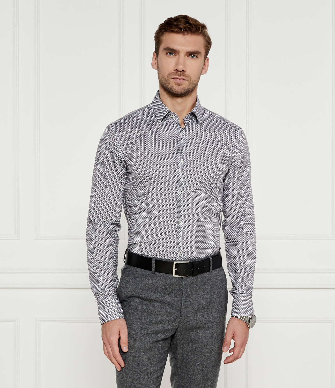 

Рубашка BOSS BLACK H HANK s kent C1 Slim Fit, белый