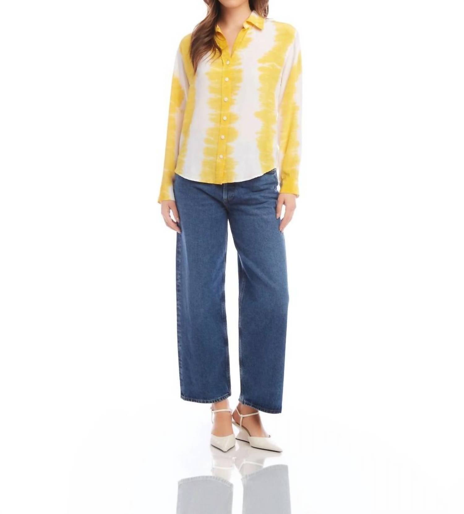 

Футболка Tie Dye желтого цвета Fifteen Twenty