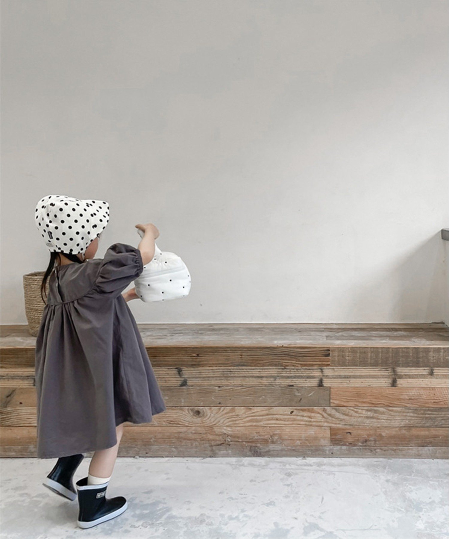 KIDS/(K)Платье А-силуэта со сборками Aimoha, Dark Gray — фото 4