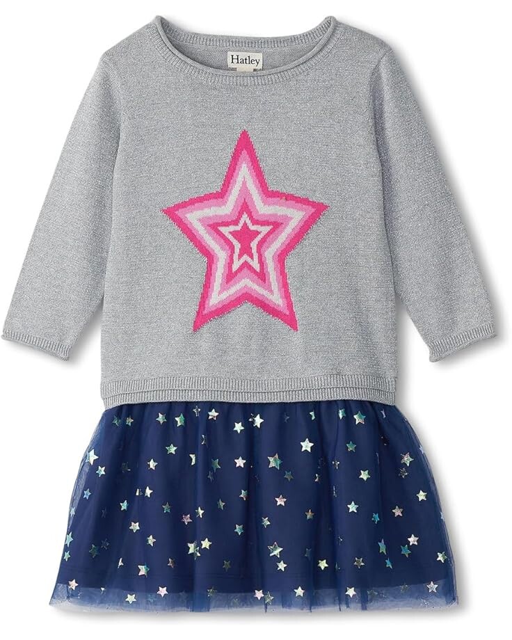 

Платье Hatley Kids Stargirl Dropped Waist Sweater Dress, серый