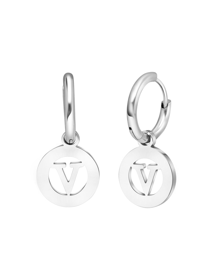 

Серьги в форме буквы V, круглые Lucardi