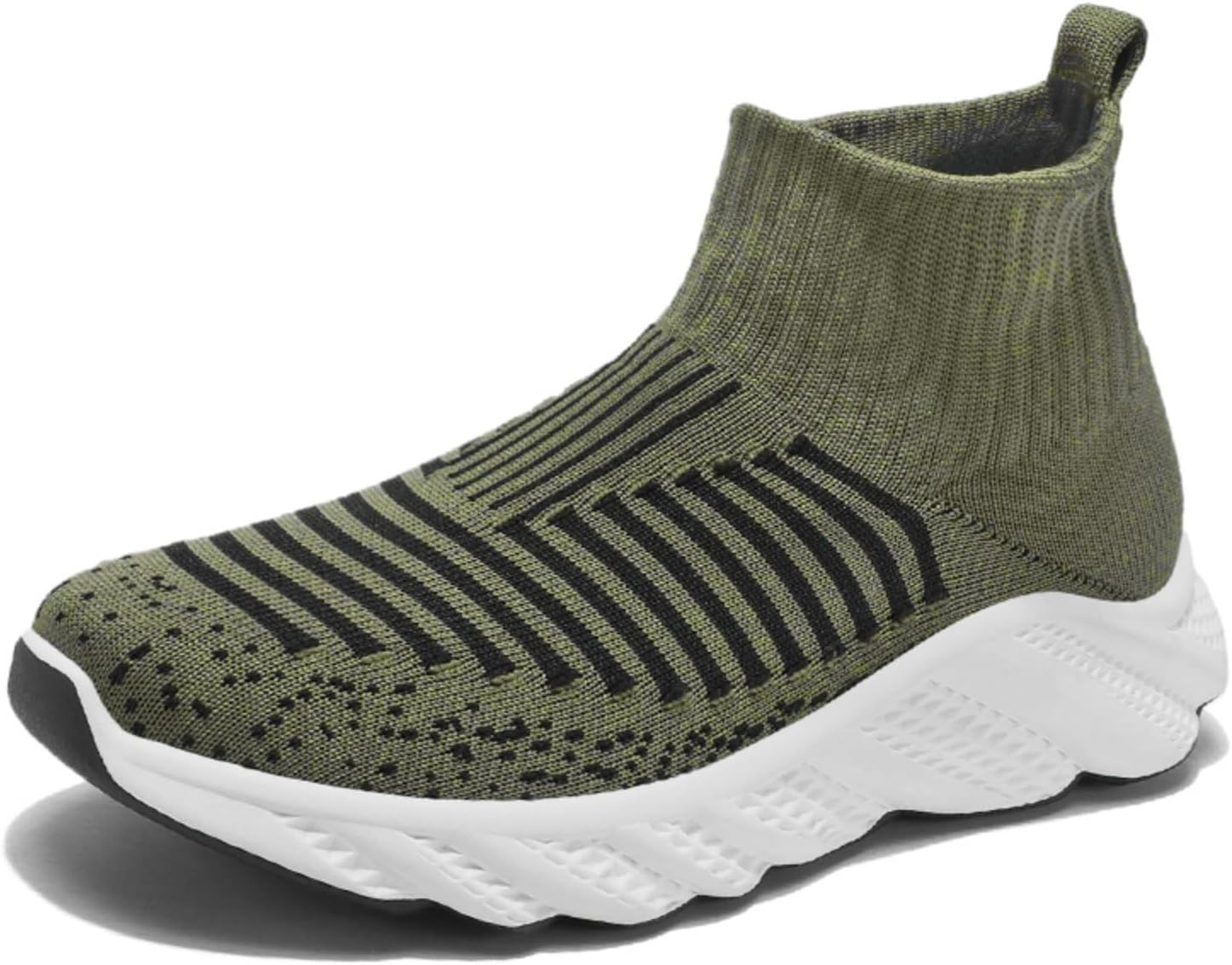

Мужские слипоны для ходьбы: легкие кроссовки с сеткой, противоскользящие - дышащие с амортизирующей подошвой для тренировок, бега, тенниса и повседневной носки Kpdwfms, зеленый
