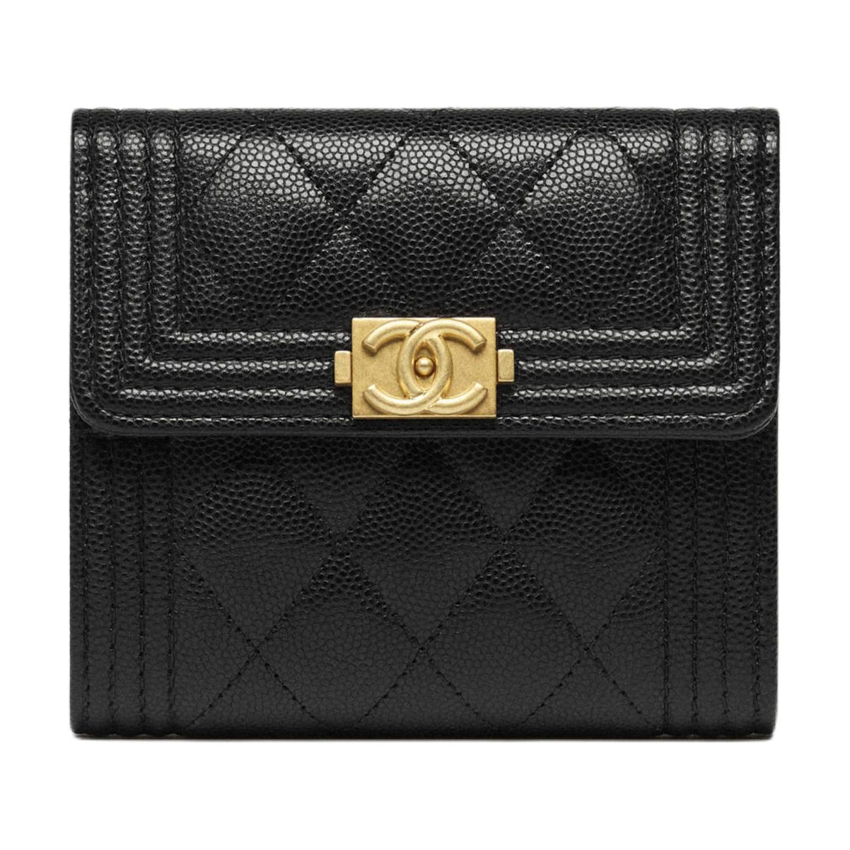 

CHANEL Кошелек из зерненой кожи коровы для женщин, черный