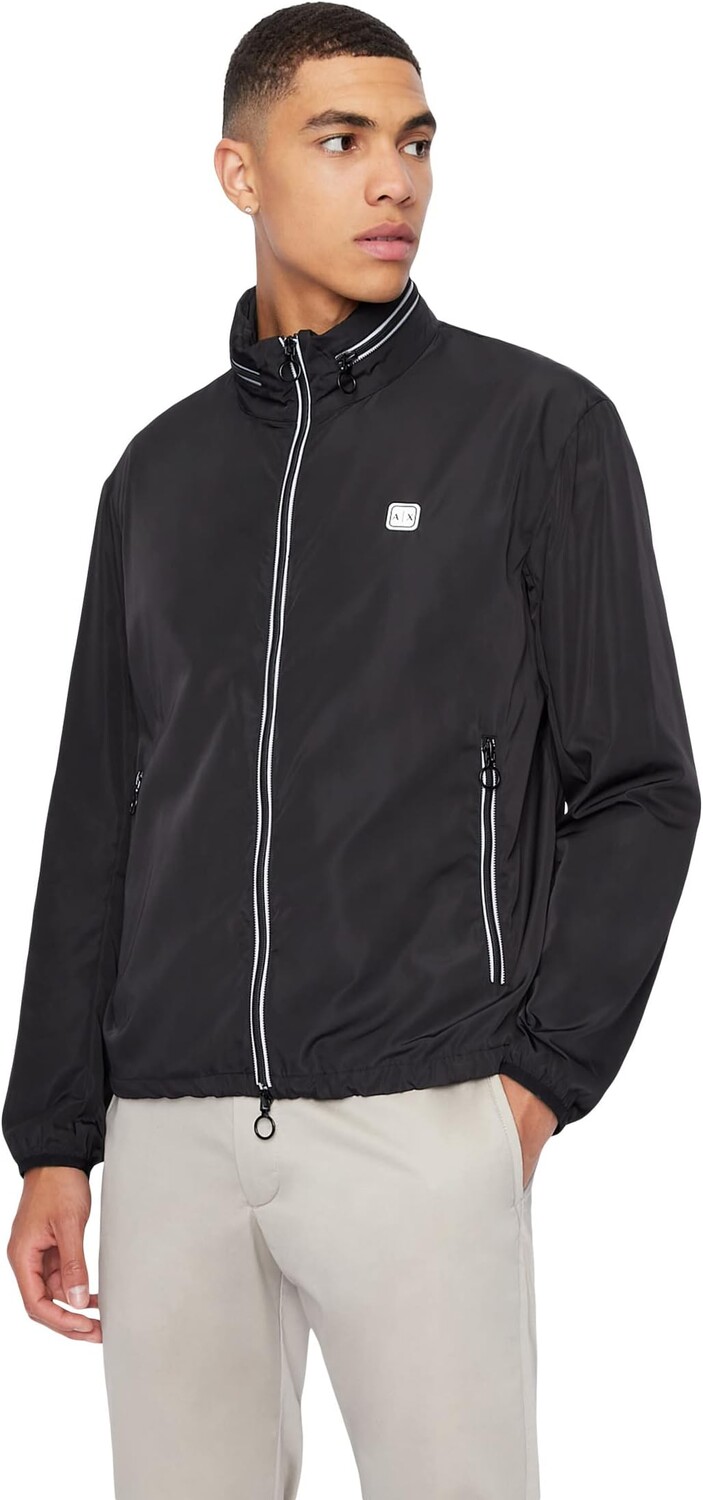

Куртка Zipper Reflective Logo Jacket Armani Exchange, черный