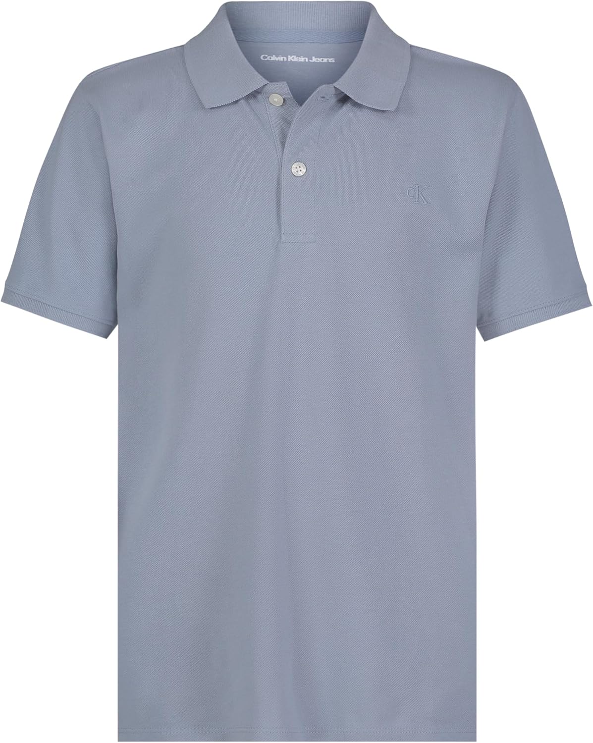 

Поло Calvin Klein для мальчиков с коротким рукавом из микропике, застежка на пуговицы, мягкое и удобное., Faded Denim