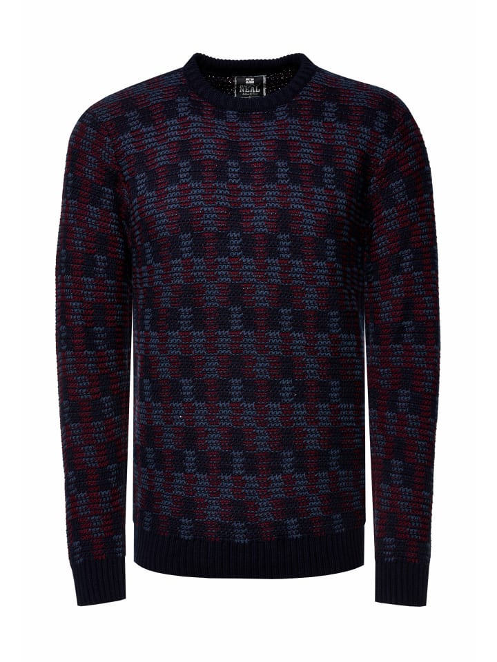 

Контрастный свитер с круглым вырезом в темно-синем/бордовом цвете Rusty Neal