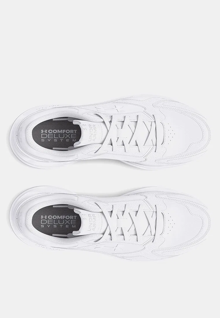 Кроссовки мужские, кожаные, Edge Leather Training Shoes Under Armour, белый/серый — фото 4