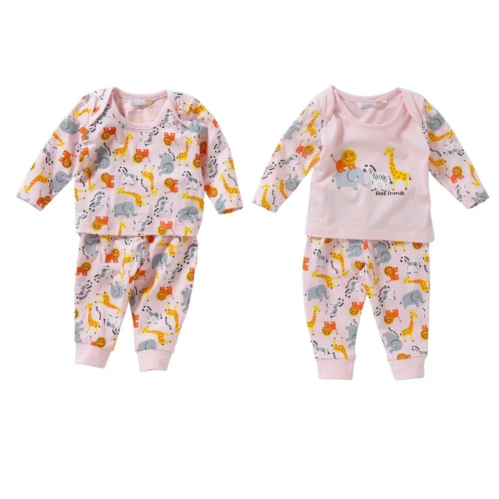 

Комплект из 2 пижам со слоном для девочек Lullaby, розовый