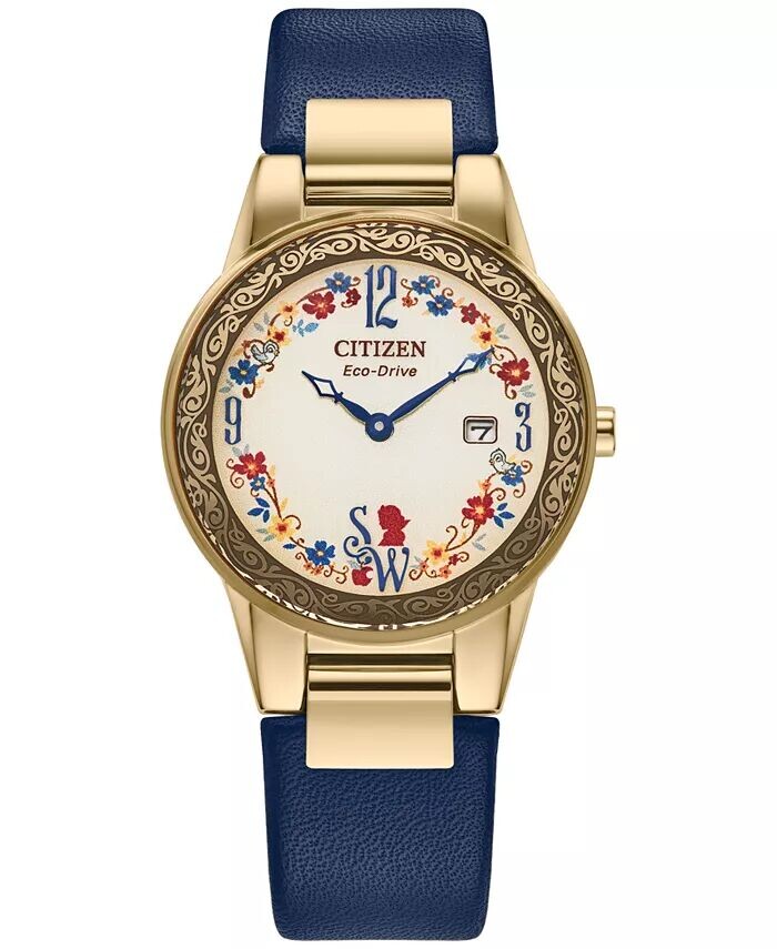 

Женские часы Eco-Drive Disney Snow White Blue с кожаным ремешком, 30 мм, подарочный набор Citizen