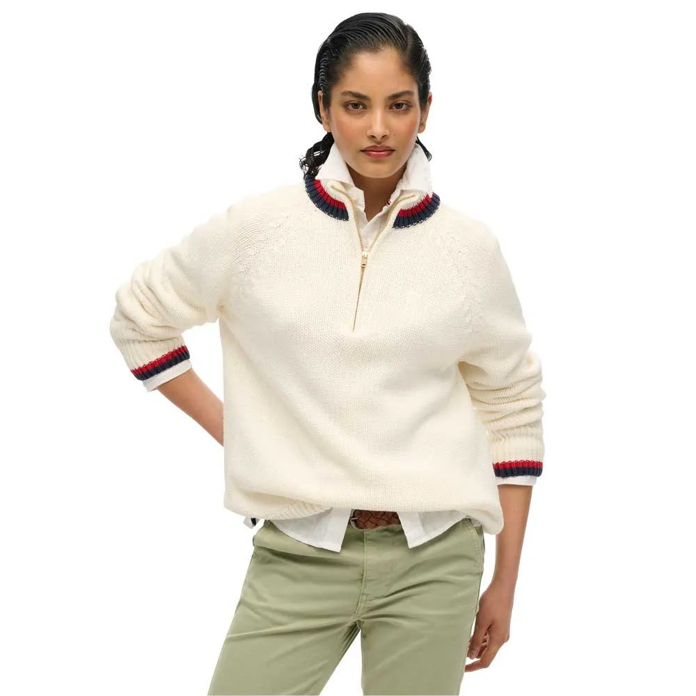 

Свитер Superdry Tipped half zip, бежевый