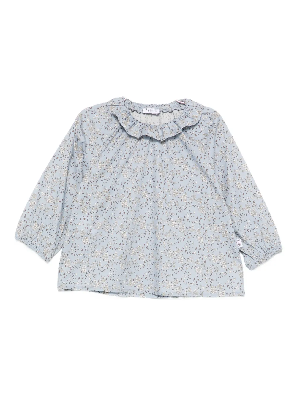 

Блузка с воланами и цветочным принтом Il Gufo, синий