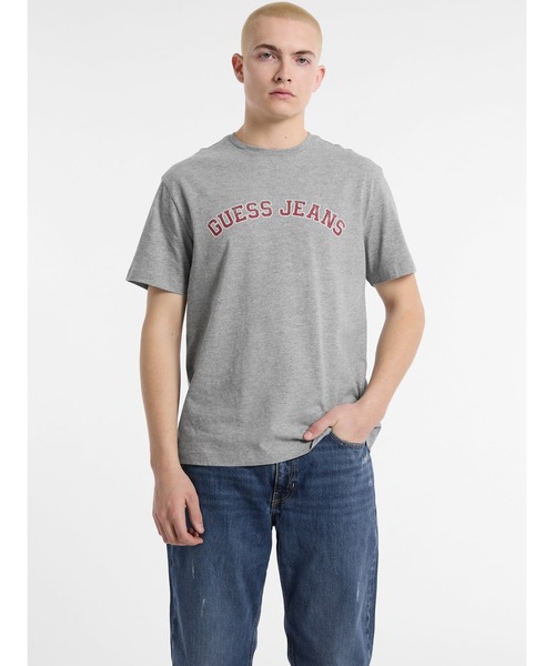 

Футболка с коротким рукавом и круглым вырезом GUESS JEANS Eco Crewneck Collegiate, серая, Серый, Футболка с коротким рукавом и круглым вырезом GUESS JEANS Eco Crewneck Collegiate, серая