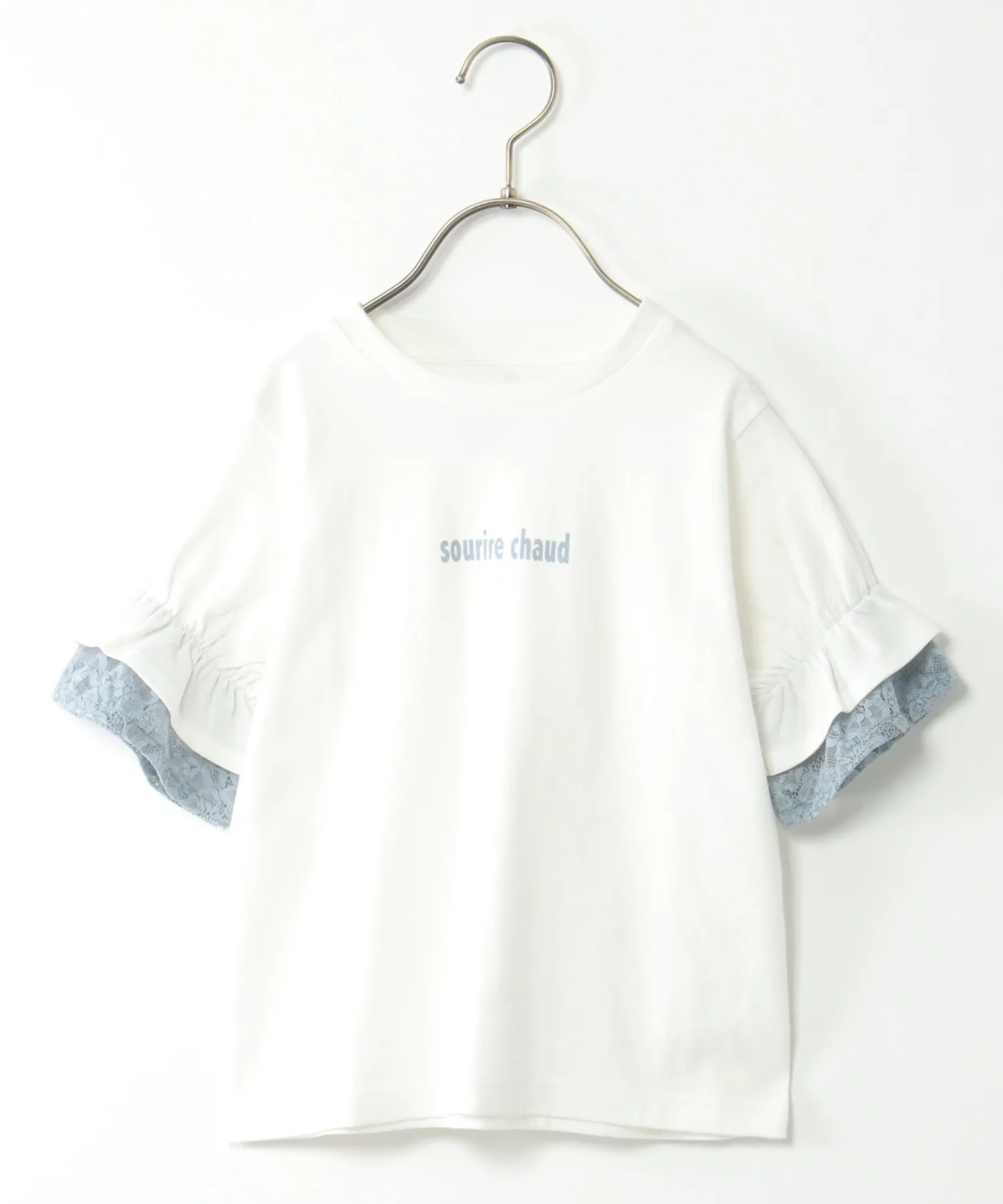 Детская футболка с кружевными рукавами USA Cotton ikka off-white
