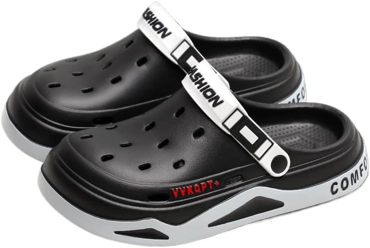 

Мужские однотонные шлепанцы на платформе с геометрическим узором, для отдыха на улице в любое время года Fmshi, черный