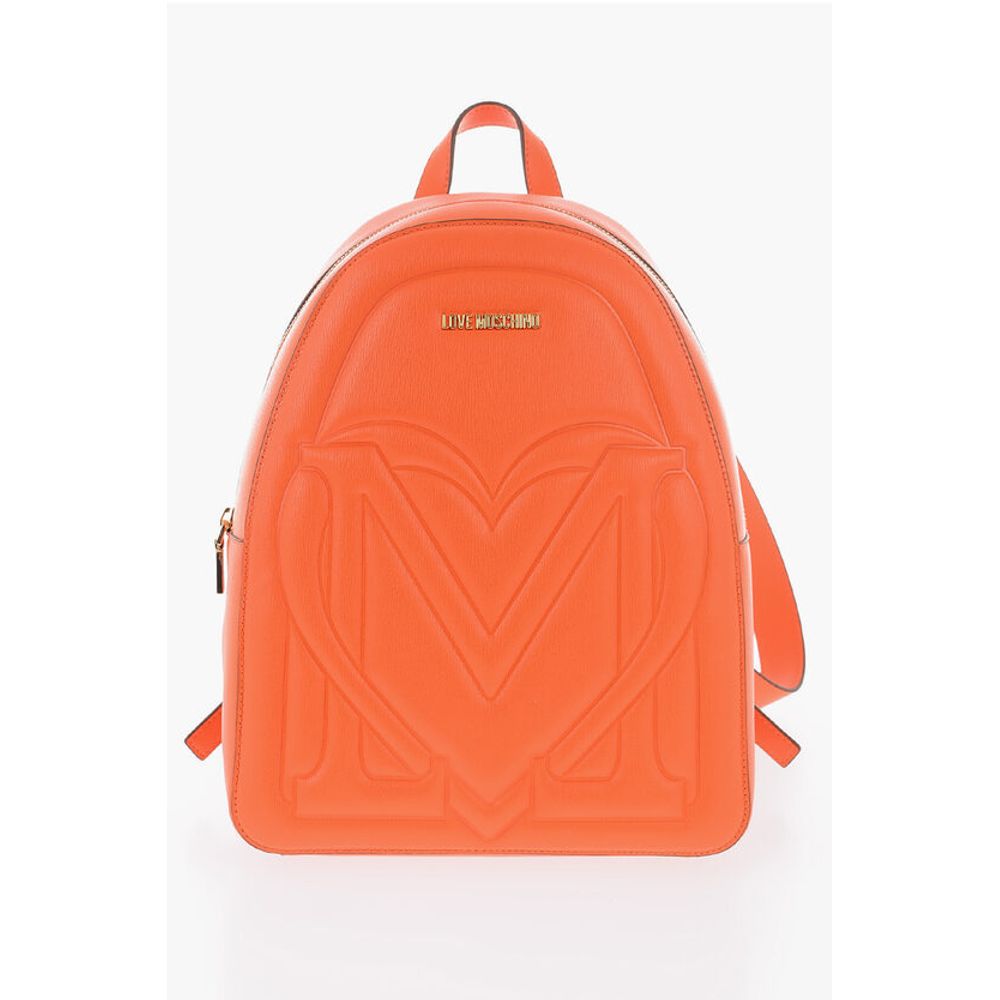 

Рюкзак LOVE из искусственной кожи однотонного цвета с золотым логотипом Moschino, Orange