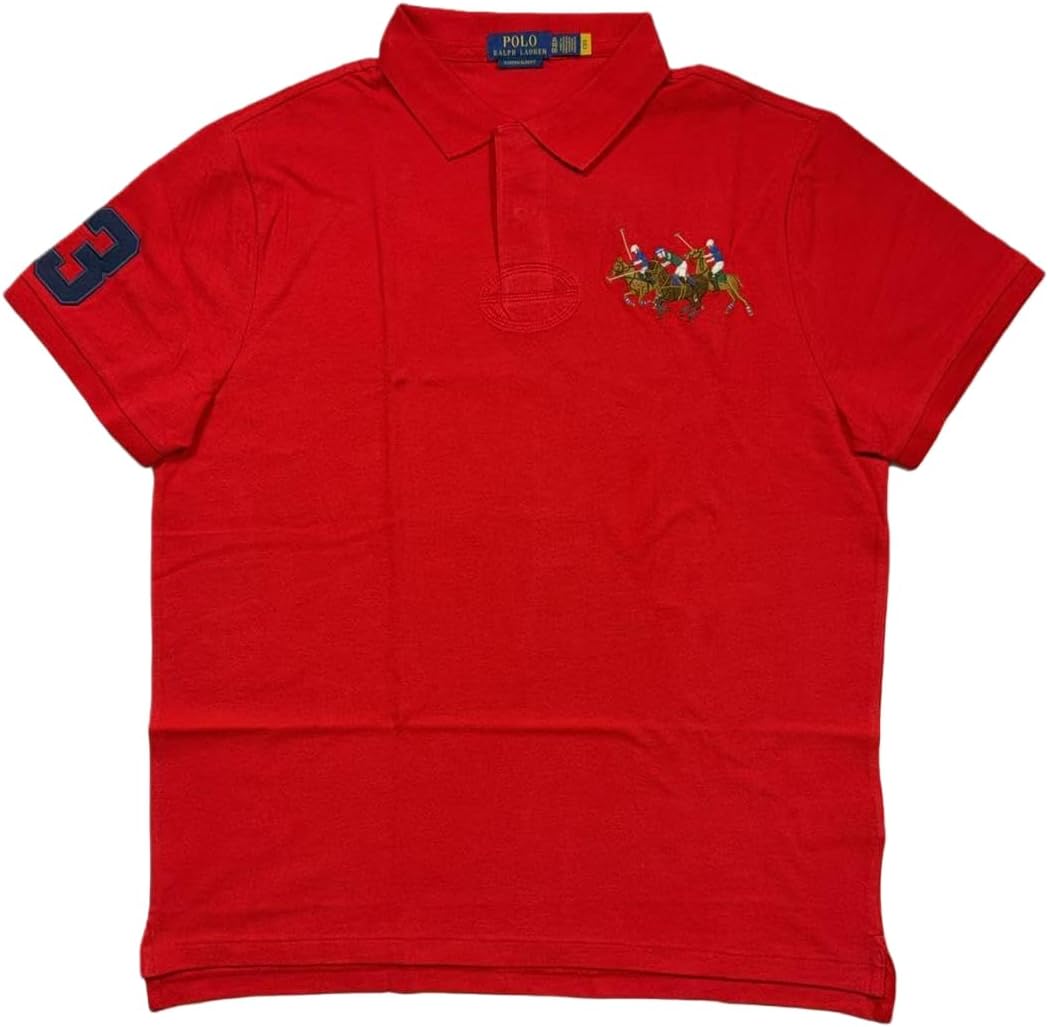 

POLO RALPH LAUREN Мужская поло Custom Slim Fit Mesh Triple Pony, Rl2000 Red, Красный, POLO RALPH LAUREN Мужская поло Custom Slim Fit Mesh Triple Pony, Rl2000 Red