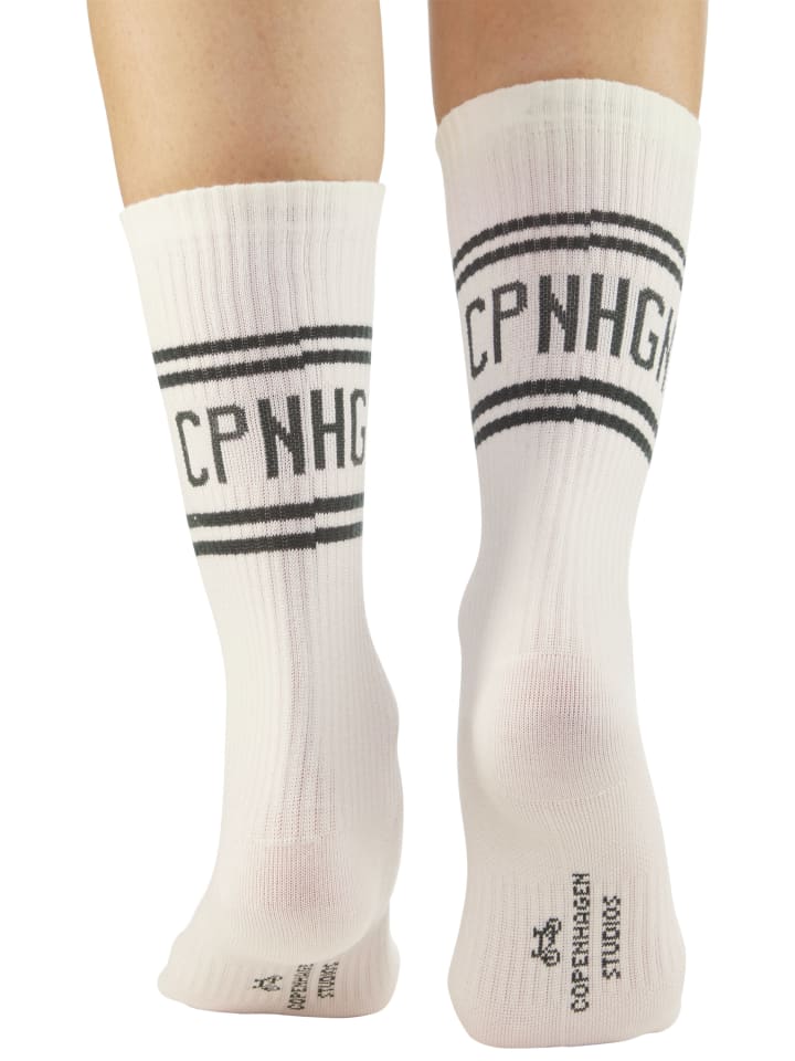 

Copenhagen Studios Длинные носки, размер 2x, кремово-белые с зеленым
