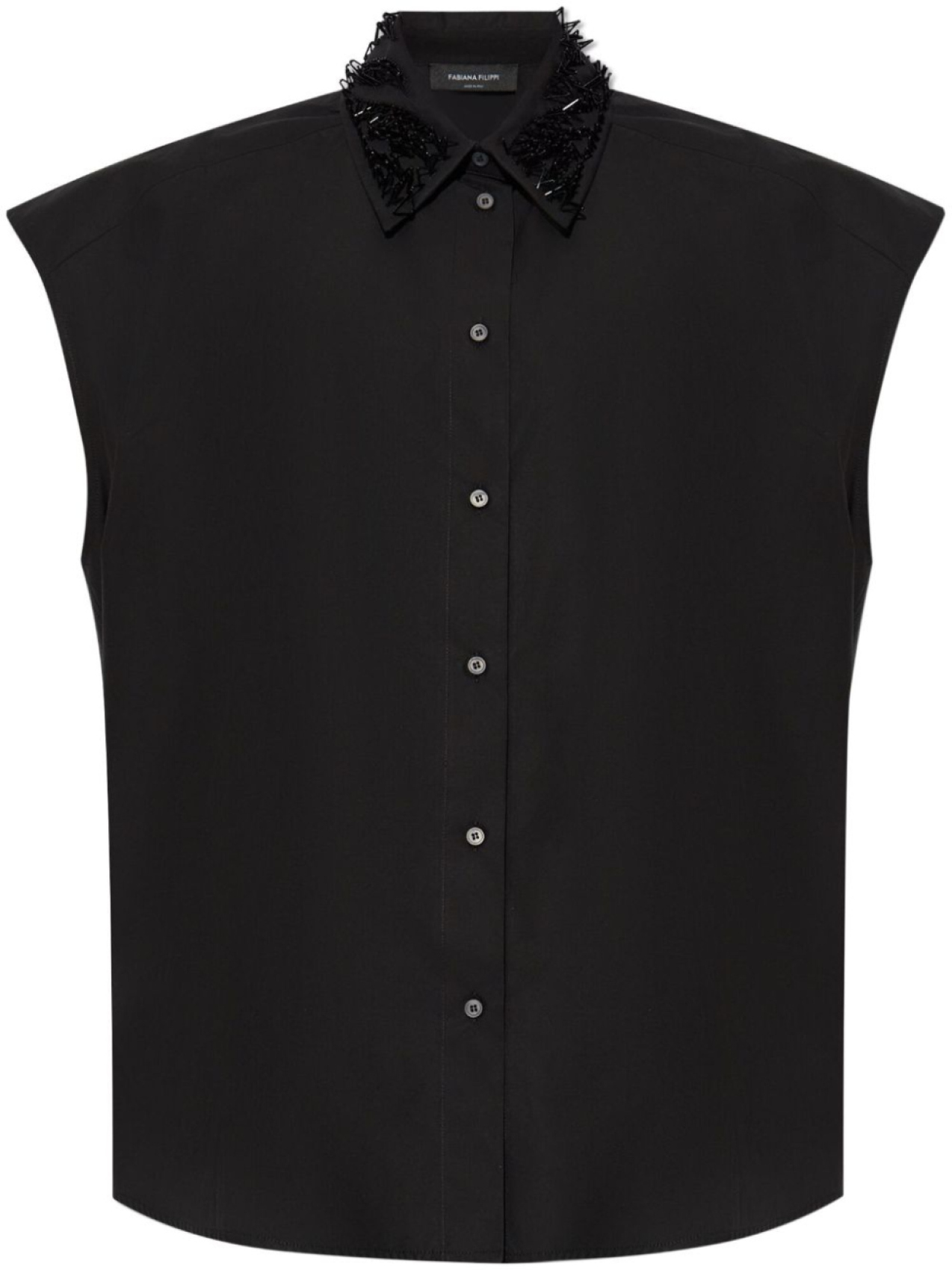 

Рубашка Fabiana Filippi с отделкой бисером, черный