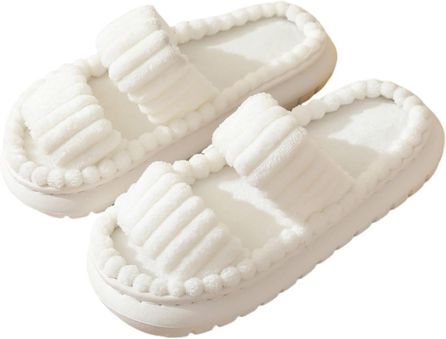 

Мягкие тапочки для женщин и мужчин с подошвой EVA, вельветовые тапочки с пенной стелькой, не скользящие тапочки для ухода за пациентами, удобные теплые домашние тапочки, с открытым носком, шлепанцы Generic, белый