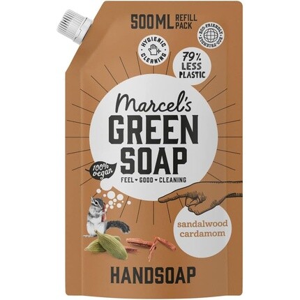 

Сменный блок мыла для рук «Сандал и кардамон», 500 мл, Marcel'S Green Soap