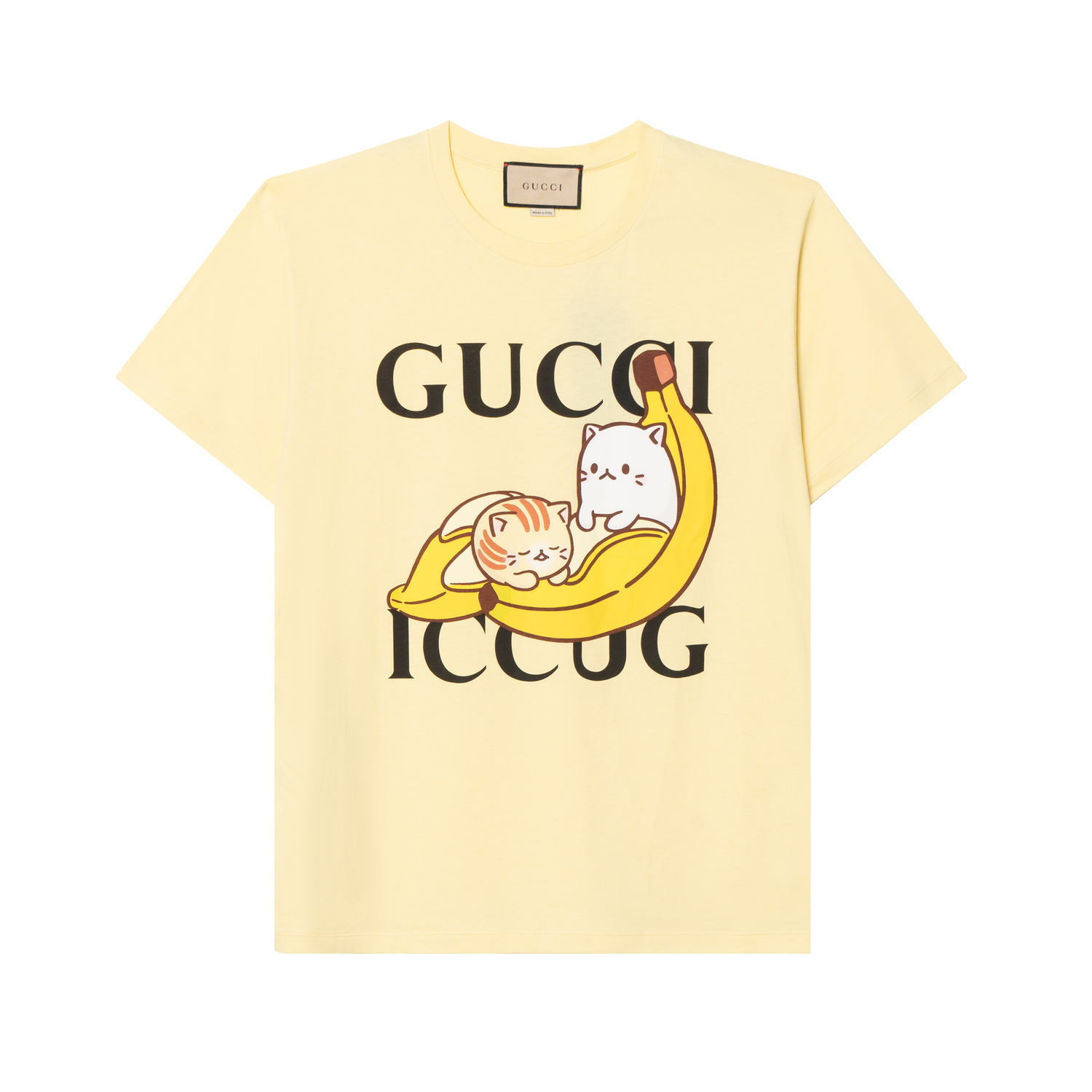 

GUCCI Футболка Bananya женская yellow, Желтый, GUCCI Футболка Bananya женская yellow