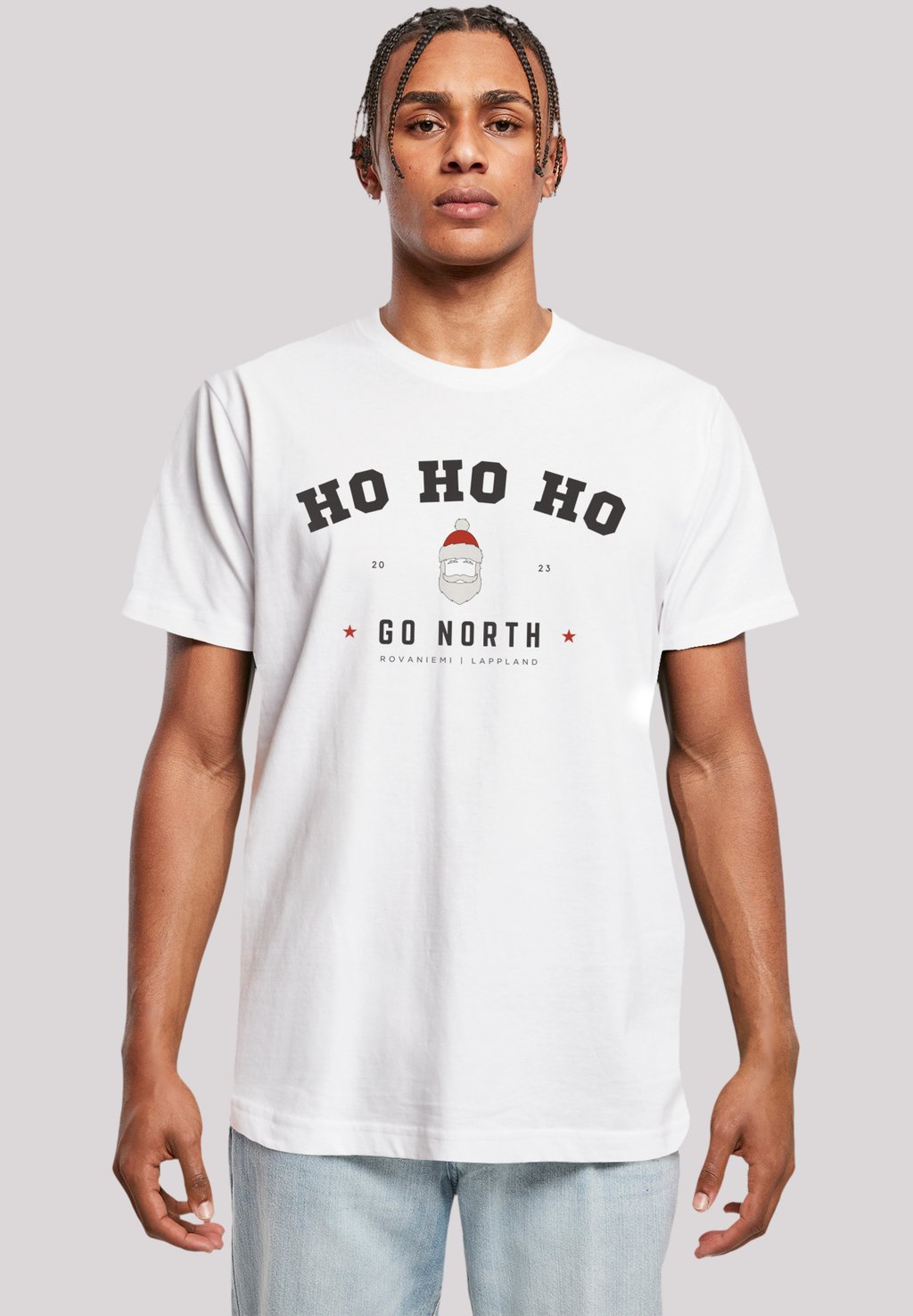 

Футболка с принтом HO SANTA CLAUS WEIHNACHTEN F4NT4STIC, белый