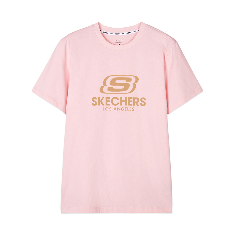 

Футболка унисекс белая лайм розовая Skechers, Chalk Pink-01SX