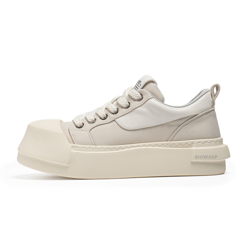 

BIGWASP Мужские низкие скейтерские кеды бежевые, цвет Beige