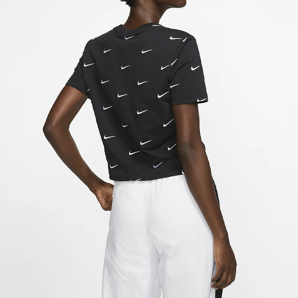 Футболка с вышитым логотипом lab swoosh, короткий рукав Nike, черный — фото 3