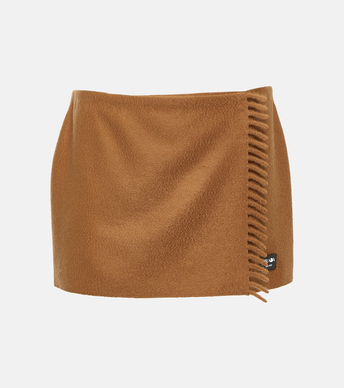 

Кашемировая мини-юбка Prada, Cognac